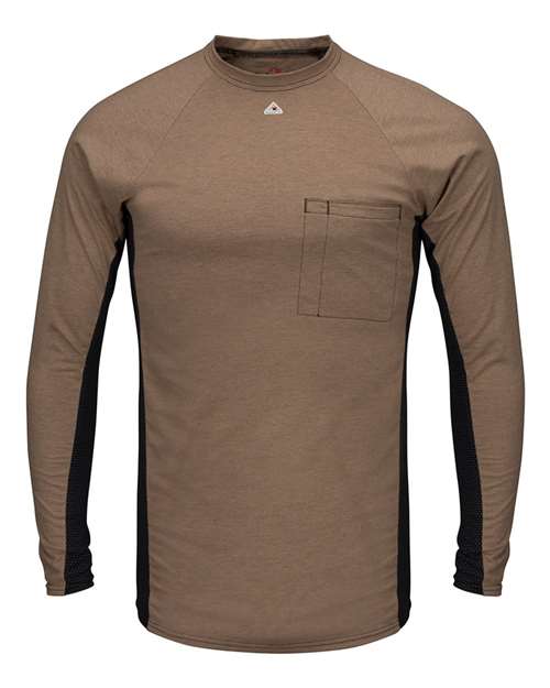 Men's Long Sleeve FR Two-Tone Base Layer with Concealed Chest Pocket - EXCEL FR Image 3