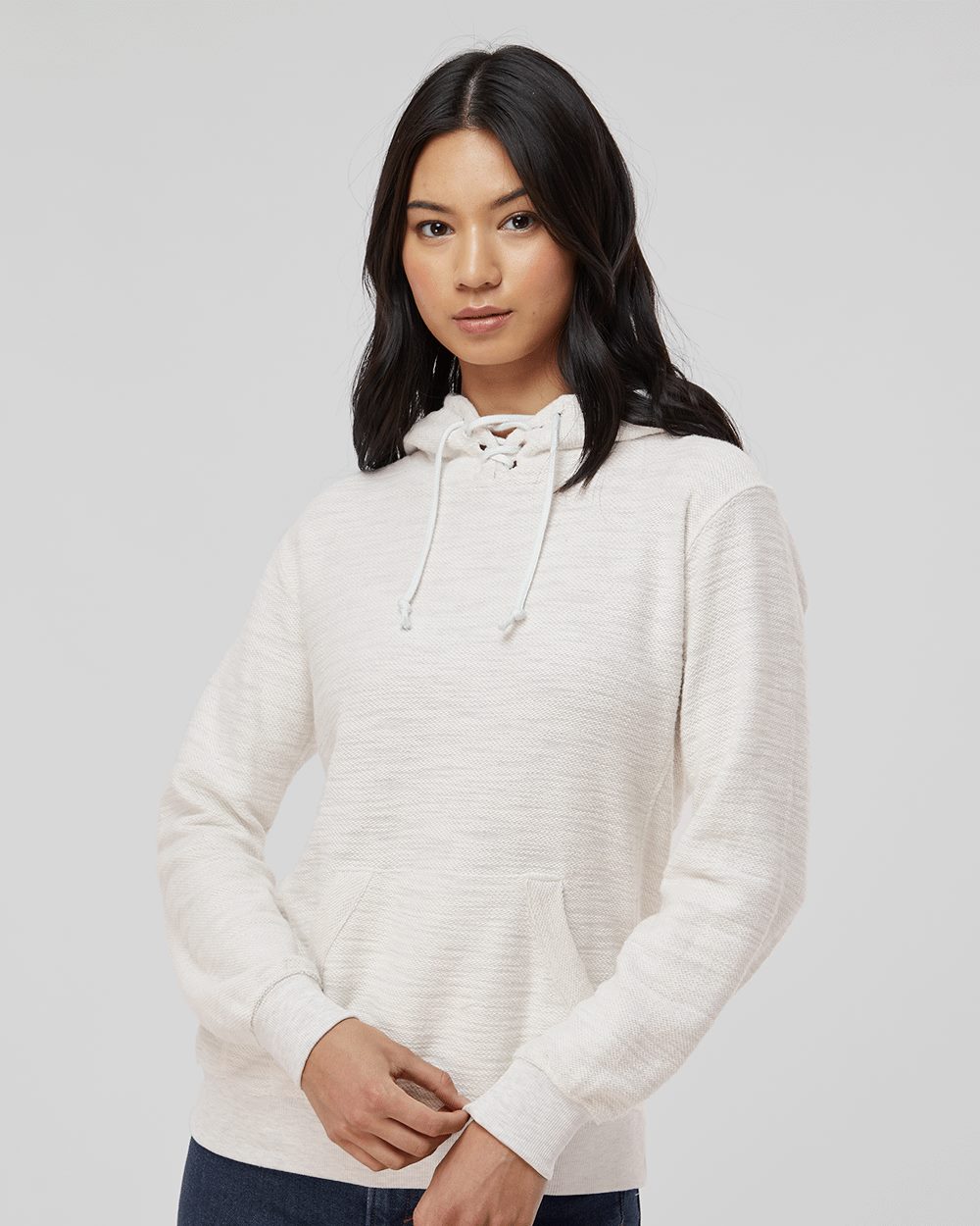Women’s French Terry Sport Lace Scuba Hooded Sweatshirt