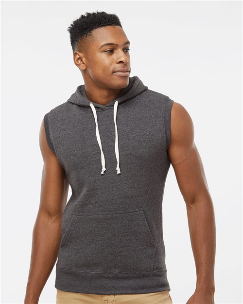 Men's Triblend Sleeveless Hooded Sweatshirt