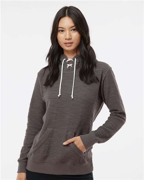 Women’s French Terry Sport Lace Scuba Hooded Sweatshirt