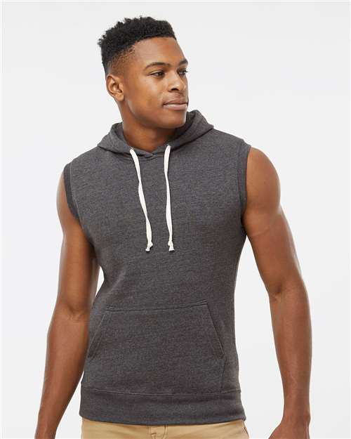 Men's Triblend Sleeveless Hooded Sweatshirt