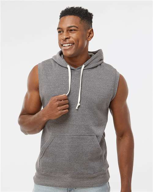 Men's Triblend Sleeveless Hooded Sweatshirt Image 3