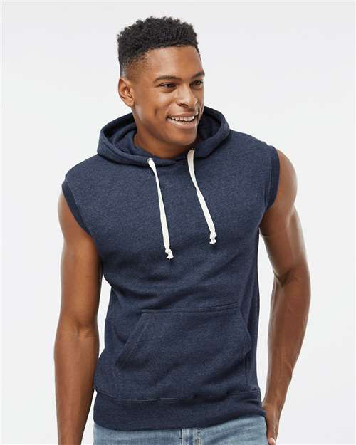 Men's Triblend Sleeveless Hooded Sweatshirt