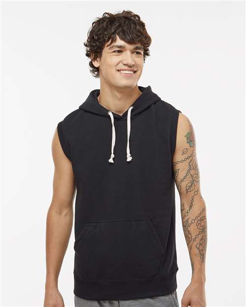 Men's Triblend Sleeveless Hooded Sweatshirt Image 4
