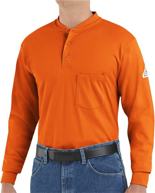 Men's Long Sleeve Tagless Henley Shirt