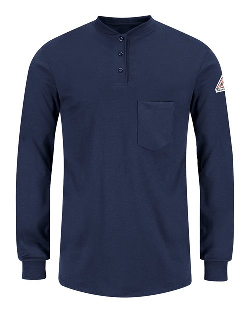 Women's Long Sleeve Tagless Henley Shirt Image 1
