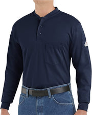 Men's Tall Long Sleeve Tagless Henley Shirt Image 1