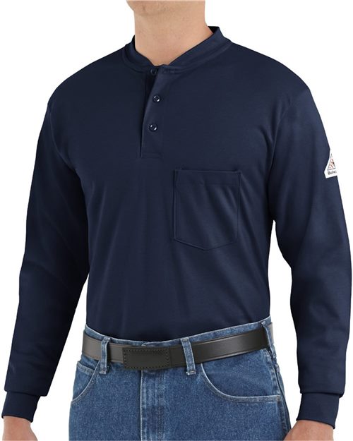 Men's Tall Long Sleeve Tagless Henley Shirt Image 1