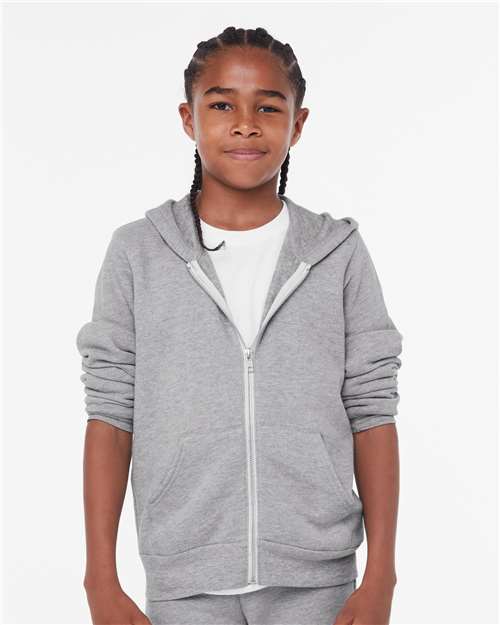 Youth Sponge Fleece Full-Zip Hoodie Sweatshirt Image 2