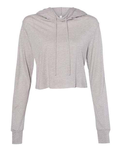 Women’s Triblend Crop Long Sleeve Hoodie Tee Image 2