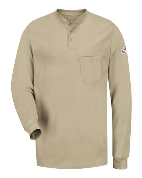 Men's Tall Long Sleeve Tagless Henley Shirt Image 2