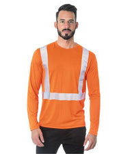 Unisex USA-Made Hi-Visibility Long Sleeve Performance T-Shirt - Segmented Tape Image 1