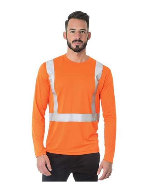 Men's USA-Made Hi-Visibility Long Sleeve Performance T-Shirt Image 3