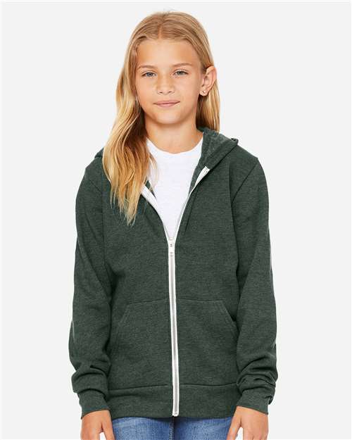 Youth Sponge Fleece Full-Zip Hoodie Sweatshirt Image 5