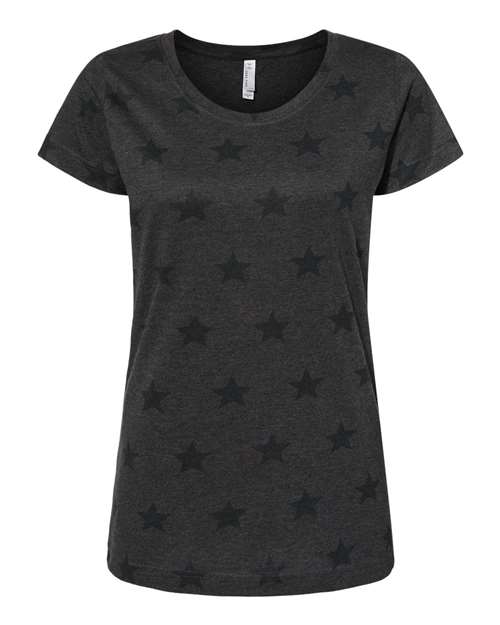 Women's Star Print Scoop Neck Tee Image 7