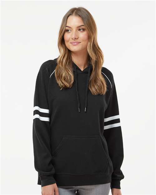Women's Varsity Fleece Piped Hooded Sweatshirt Image 2