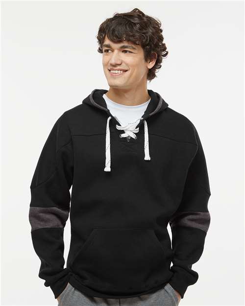 Men's Sport Lace Colorblocked Fleece Hooded Sweatshirt Image 2