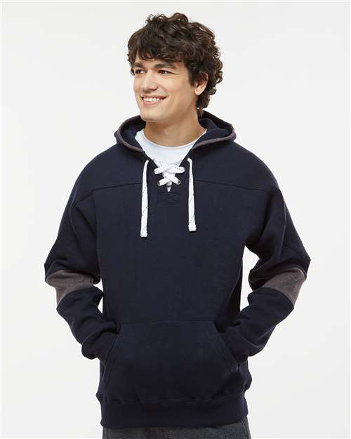Men's Sport Lace Colorblocked Fleece Hooded Sweatshirt