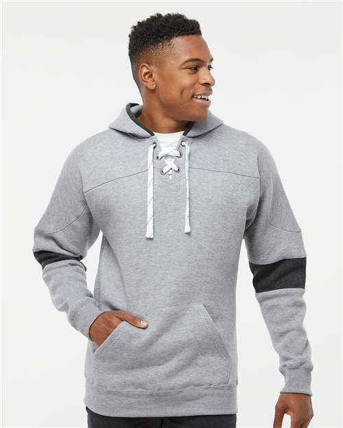 Men's Sport Lace Colorblocked Fleece Hooded Sweatshirt Image 4