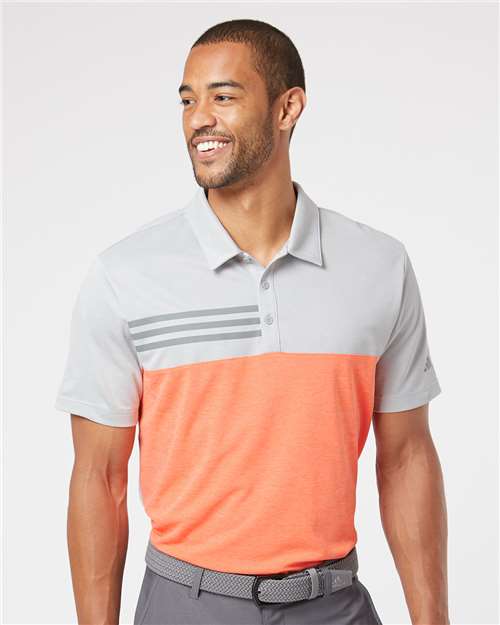 Men's Heathered Colorblocked 3-Stripes Polo Image 5