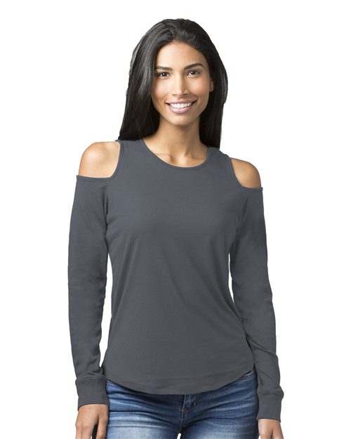 Women's Cold Shoulder Long Sleeve T-Shirt Image 1