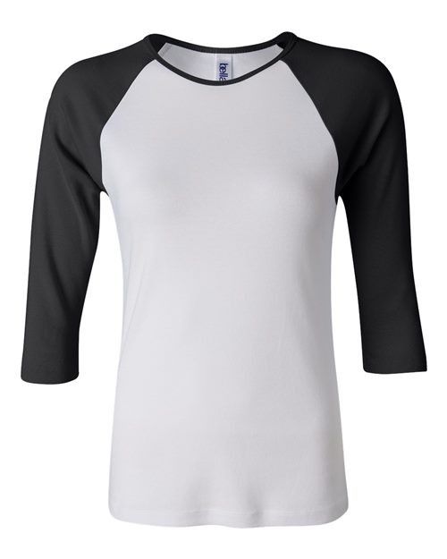 Women’s 1X1 Baby Rib Raglan Three-Quarter Sleeve Tee Image 1