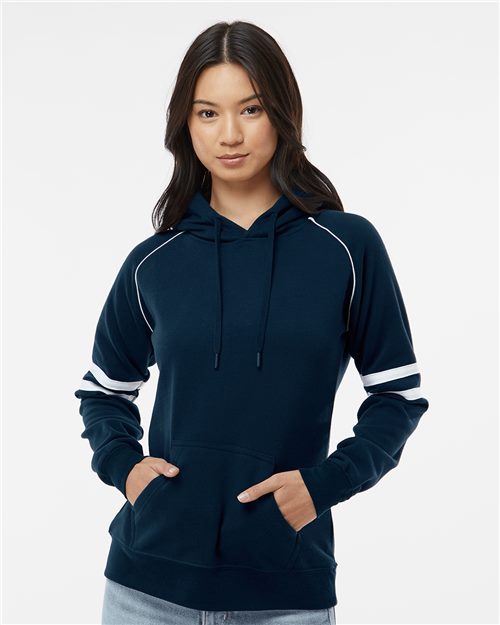 Women's Varsity Fleece Piped Hooded Sweatshirt Image 1