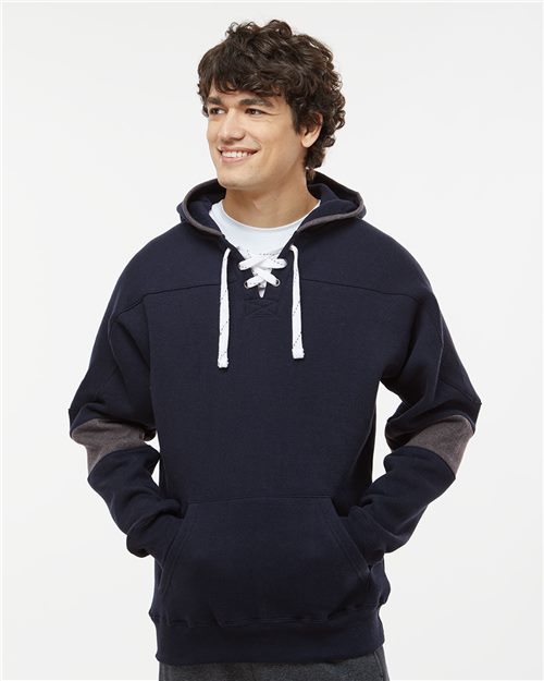 Men's Sport Lace Colorblocked Fleece Hooded Sweatshirt