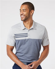 Men's Heathered Colorblocked 3-Stripes Polo Image 1