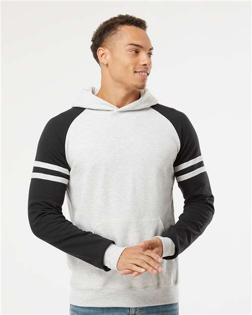 Unisex Nublend® Varsity Colorblocked Raglan Hooded Sweatshirt Image 2