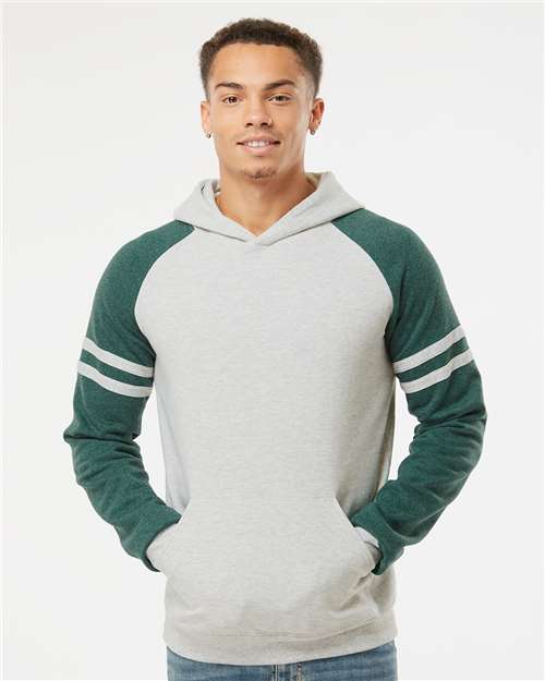 Unisex Nublend® Varsity Colorblocked Raglan Hooded Sweatshirt Image 4