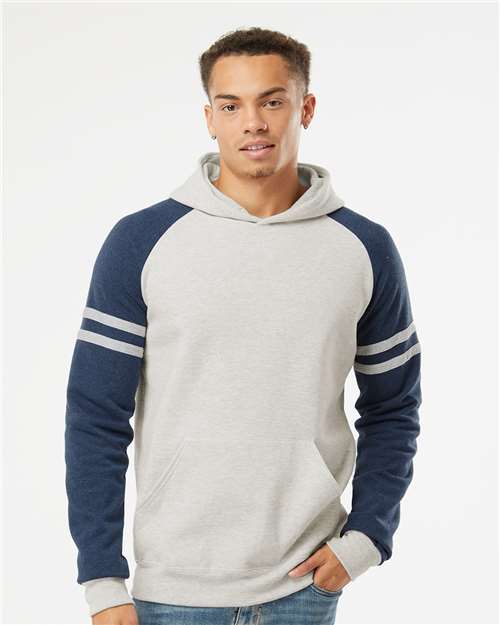 Unisex Nublend® Varsity Colorblocked Raglan Hooded Sweatshirt Image 5