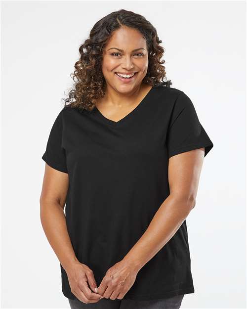 Women's Curvy Collection Fine Jersey V-Neck Tee Image 2
