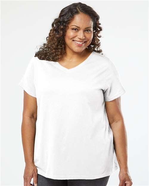 Women's Curvy Collection Fine Jersey V-Neck Tee Image 3