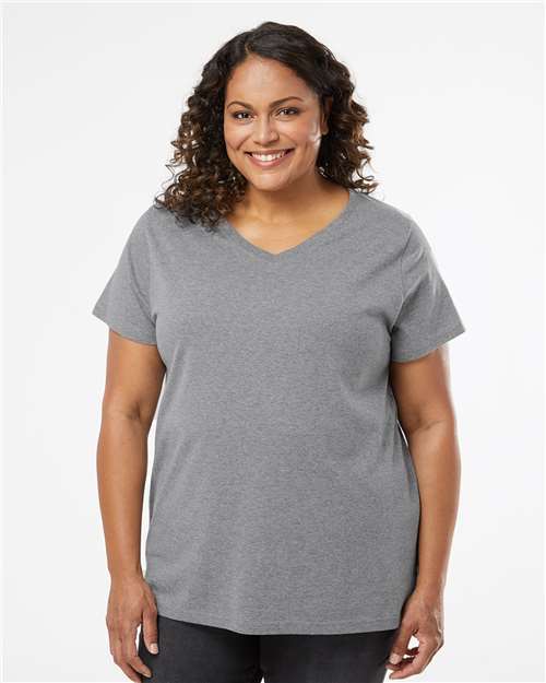 Women's Curvy Collection Fine Jersey V-Neck Tee Image 5