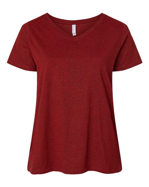 Women's Curvy Collection Fine Jersey V-Neck Tee