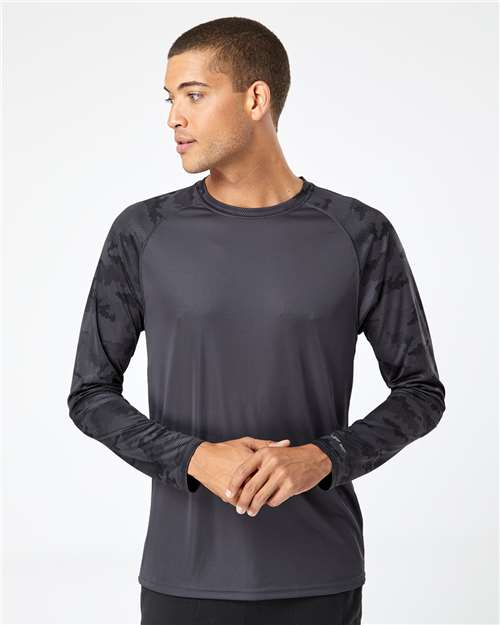 Unisex Cayman Performance Camo Colorblocked Long Sleeve T-Shirt