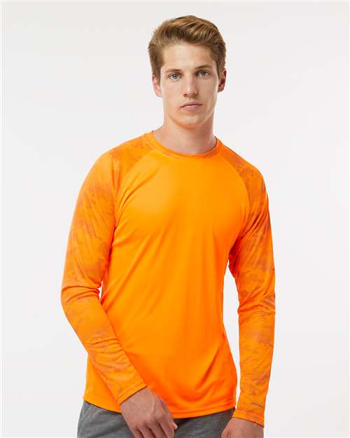 Unisex Cayman Performance Camo Colorblocked Long Sleeve T-Shirt